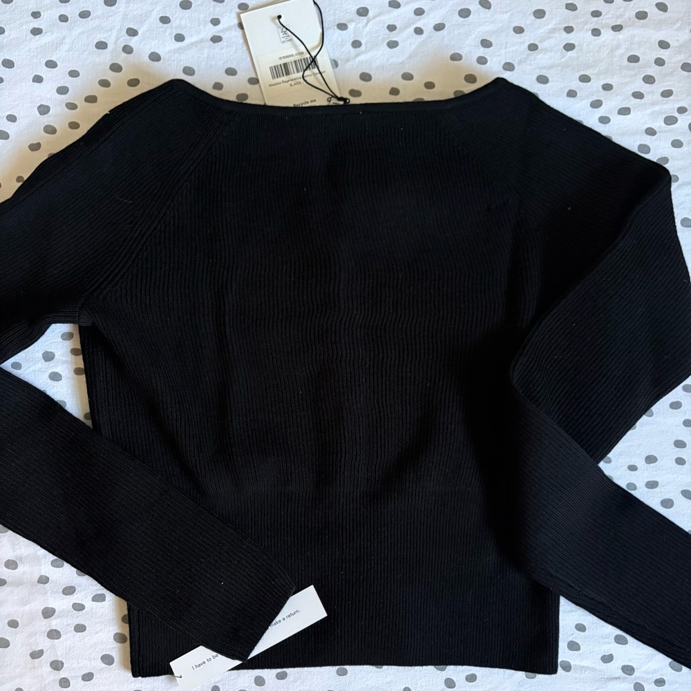 Reformation Meadow Regenerative Merino Cardigan Black - Size S - Picture 6 of 11